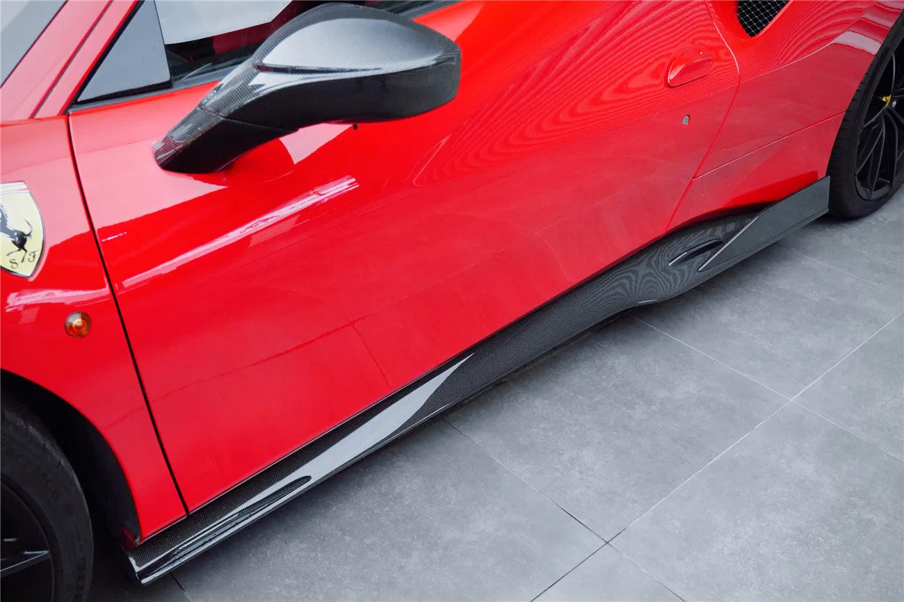 2015-2020 Ferrari 488 GTB & Spider iMP-Performance Carbon Fiber Side Skirts Under Board