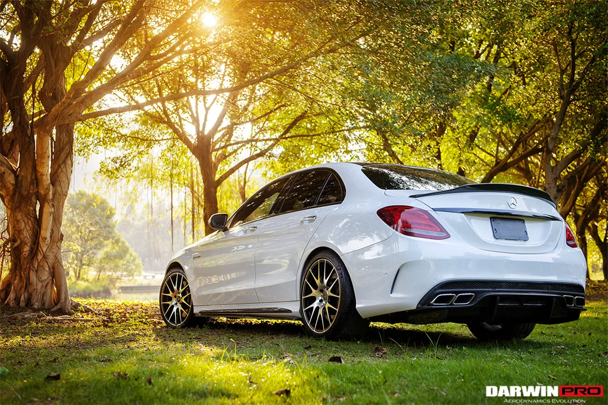 2015-2021 Mercedes Benz W205 C63/S AMG Sedan Carbon Fiber Side Skirts Extension