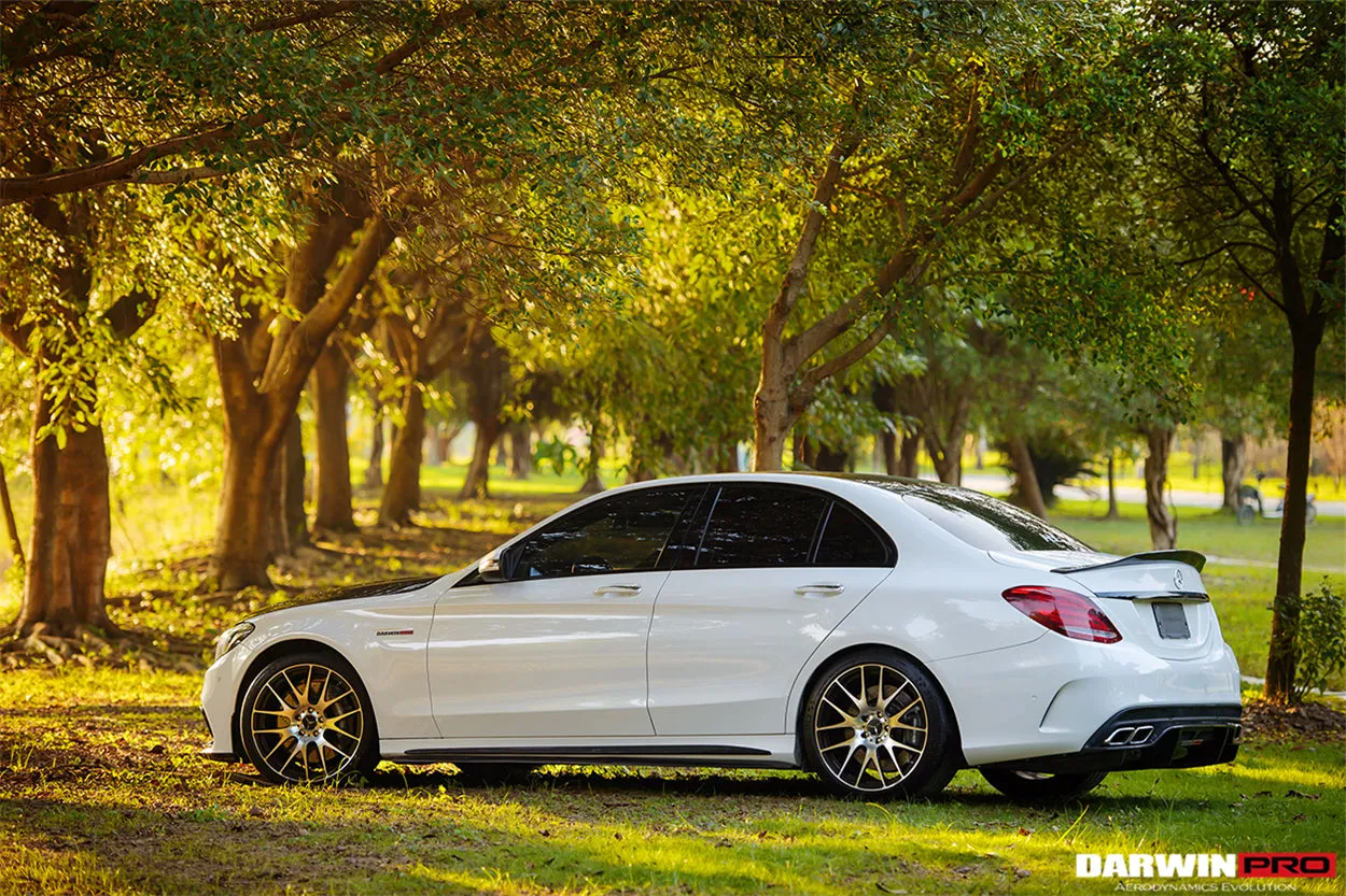 2015-2021 Mercedes Benz W205 C63/S AMG Sedan Carbon Fiber Side Skirts Extension