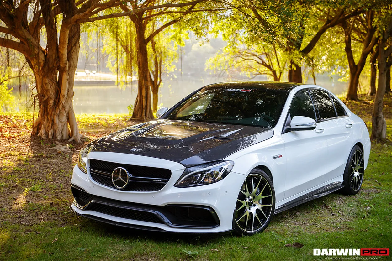 2015-2021 Mercedes Benz W205 C63/S AMG Sedan Carbon Fiber Side Skirts Extension