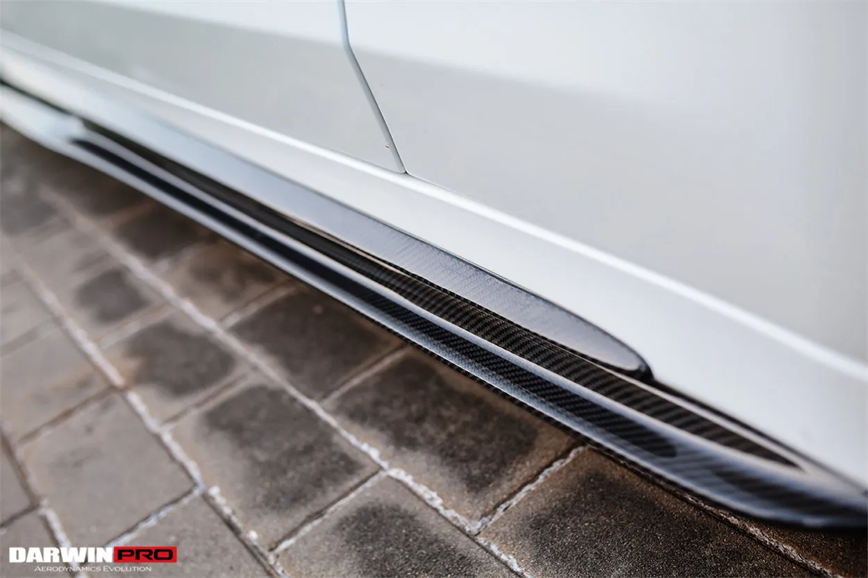 2015-2021 Mercedes Benz W205 C63/S AMG Sedan Carbon Fiber Side Skirts Extension