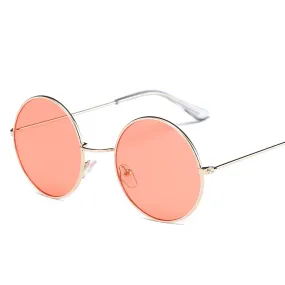 2017 New Women Men Round Sunglasses Steampunk Shades MultiColor Gradient Mirror Lens Goggles Designer Vintage Sun Glasses