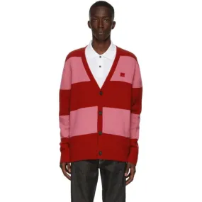 Acne Studios Red and Pink Block Stripe Cardigan