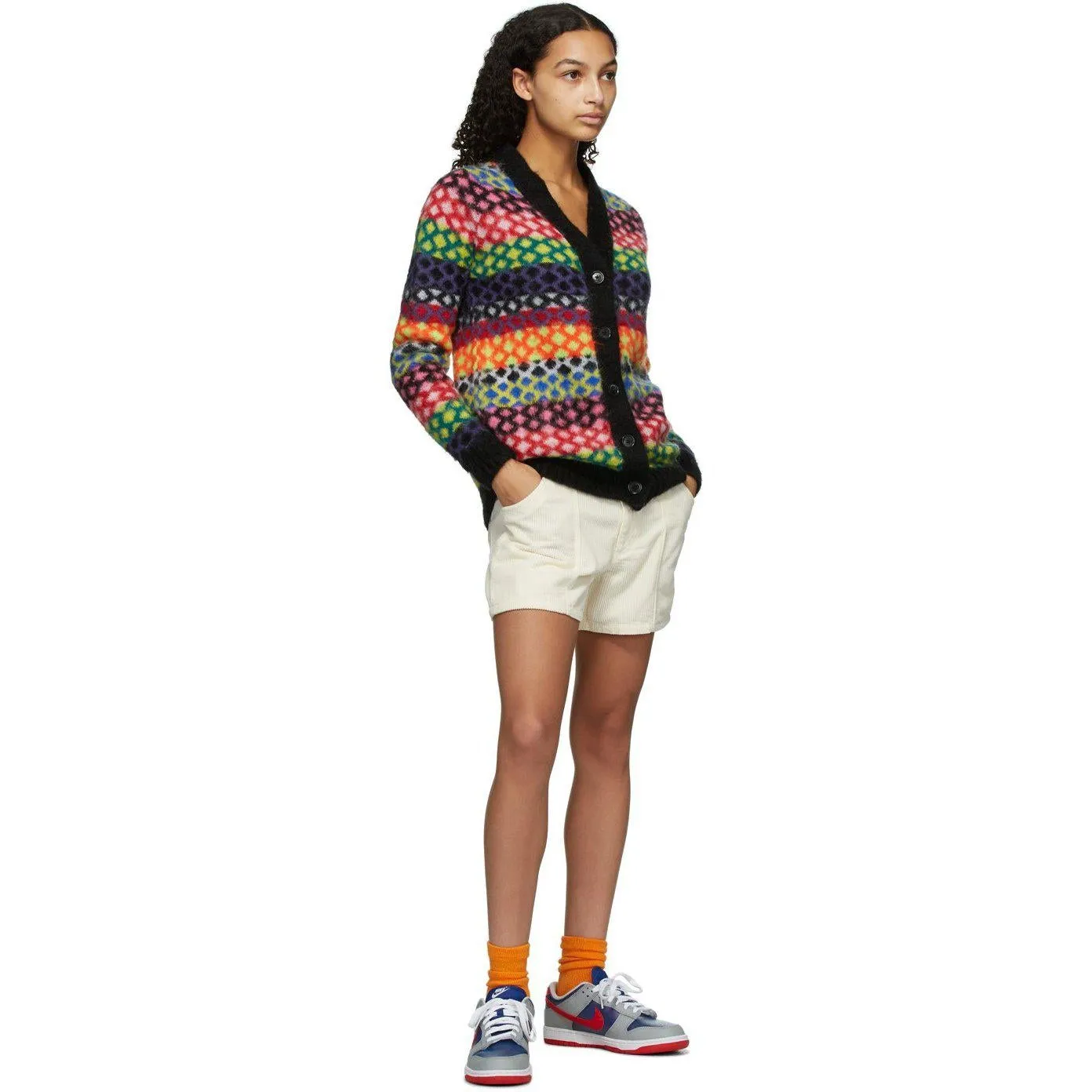AGR Multicolor Mohair Diamond Cardigan