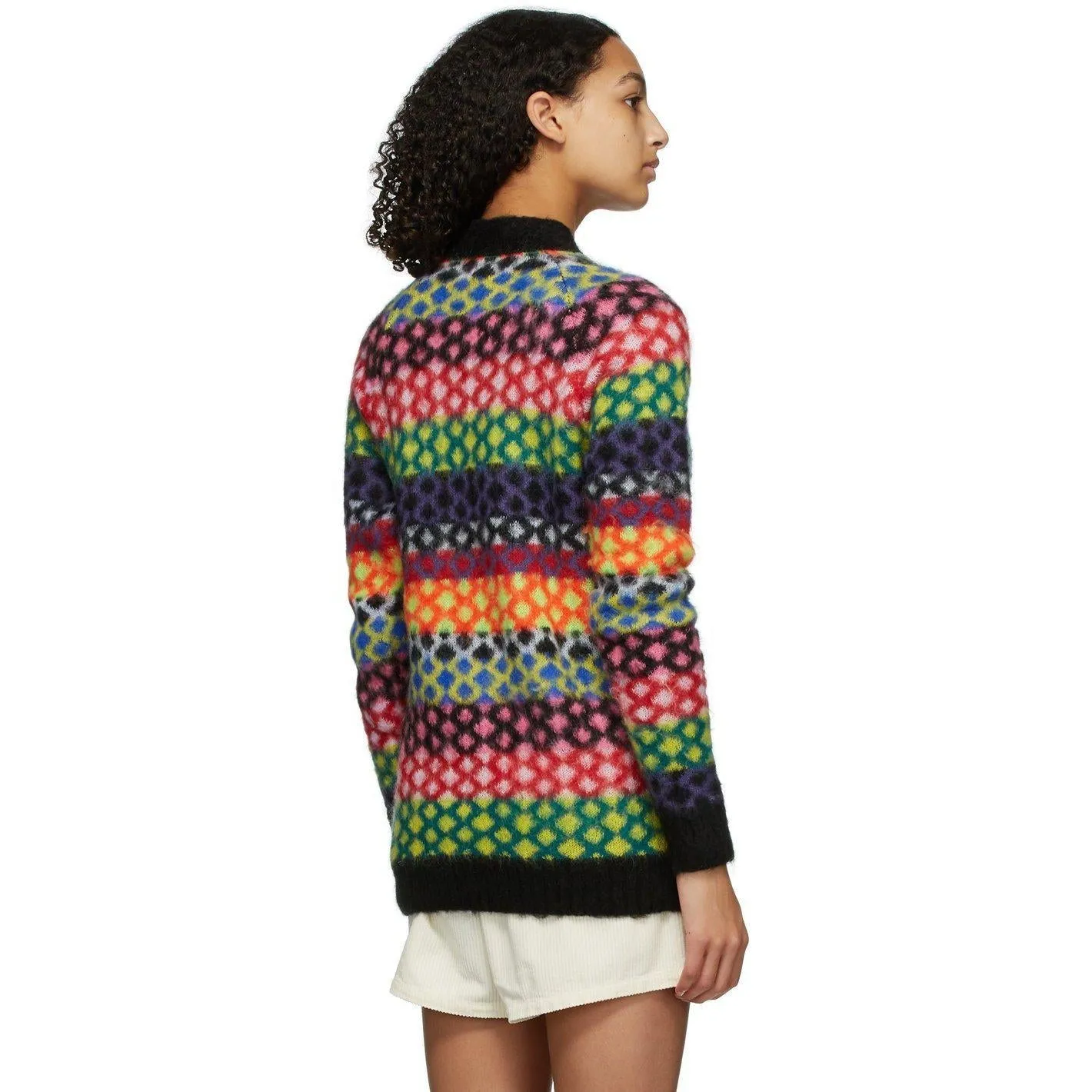 AGR Multicolor Mohair Diamond Cardigan