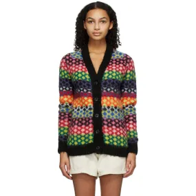 AGR Multicolor Mohair Diamond Cardigan