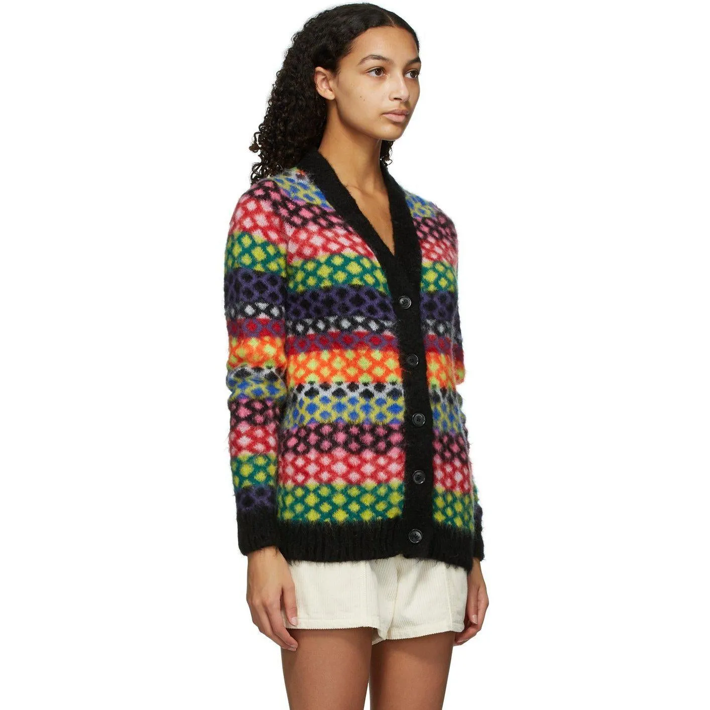 AGR Multicolor Mohair Diamond Cardigan