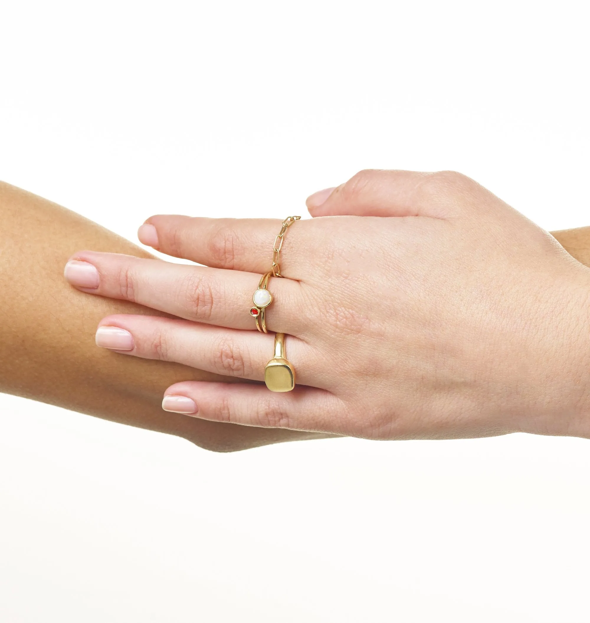 Birthstone Stacking Ring With Garnet