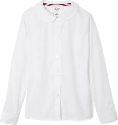 Carmel -Girls Blue Long Sleeve Peter Pan Blouse #FT-SE9384