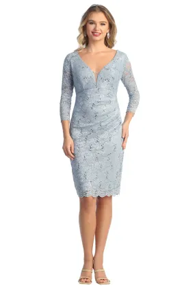 Cindy Collection 1749 Lace & Sequin Short Dress