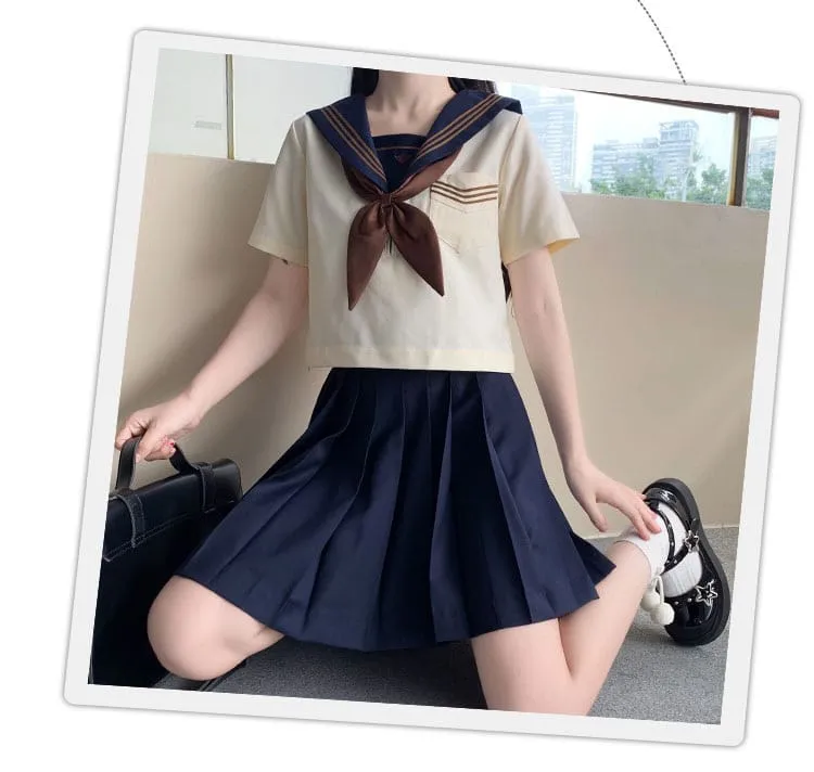 Kawaii Japanese Summer Full Set Sailor School Uniform