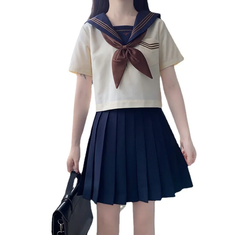Kawaii Japanese Summer Full Set Sailor School Uniform