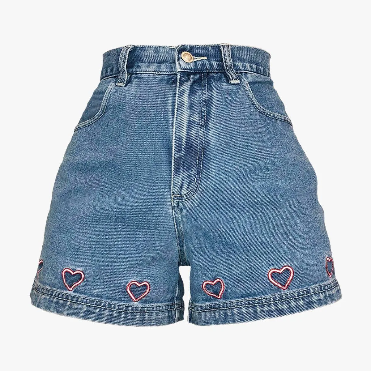 No Excuses Heart Denim Shorts