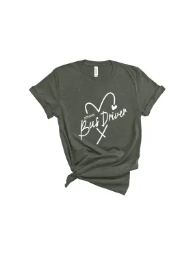 School Bus Driver heart shirt