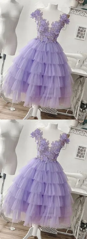 Sexy V Neck Appliques A Line Dresses, Short Prom Dresses, Cheap Homecoming Dresses, Graduation Dress Formal Women Dress, Homecoming Dress, E0898