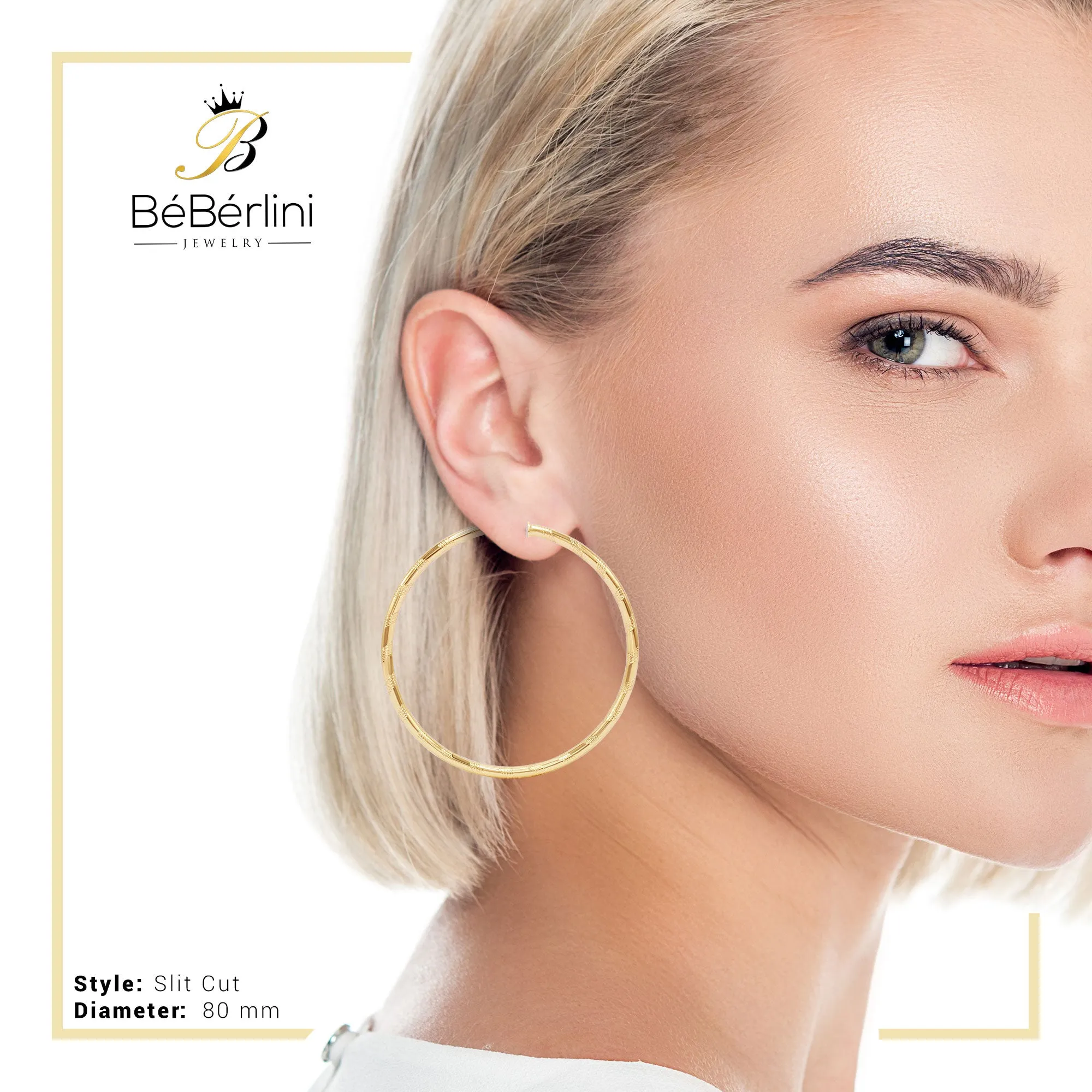 Slit Cut 14K Gold-Filled Hoop Earrings For Women 25 - 80 mm
