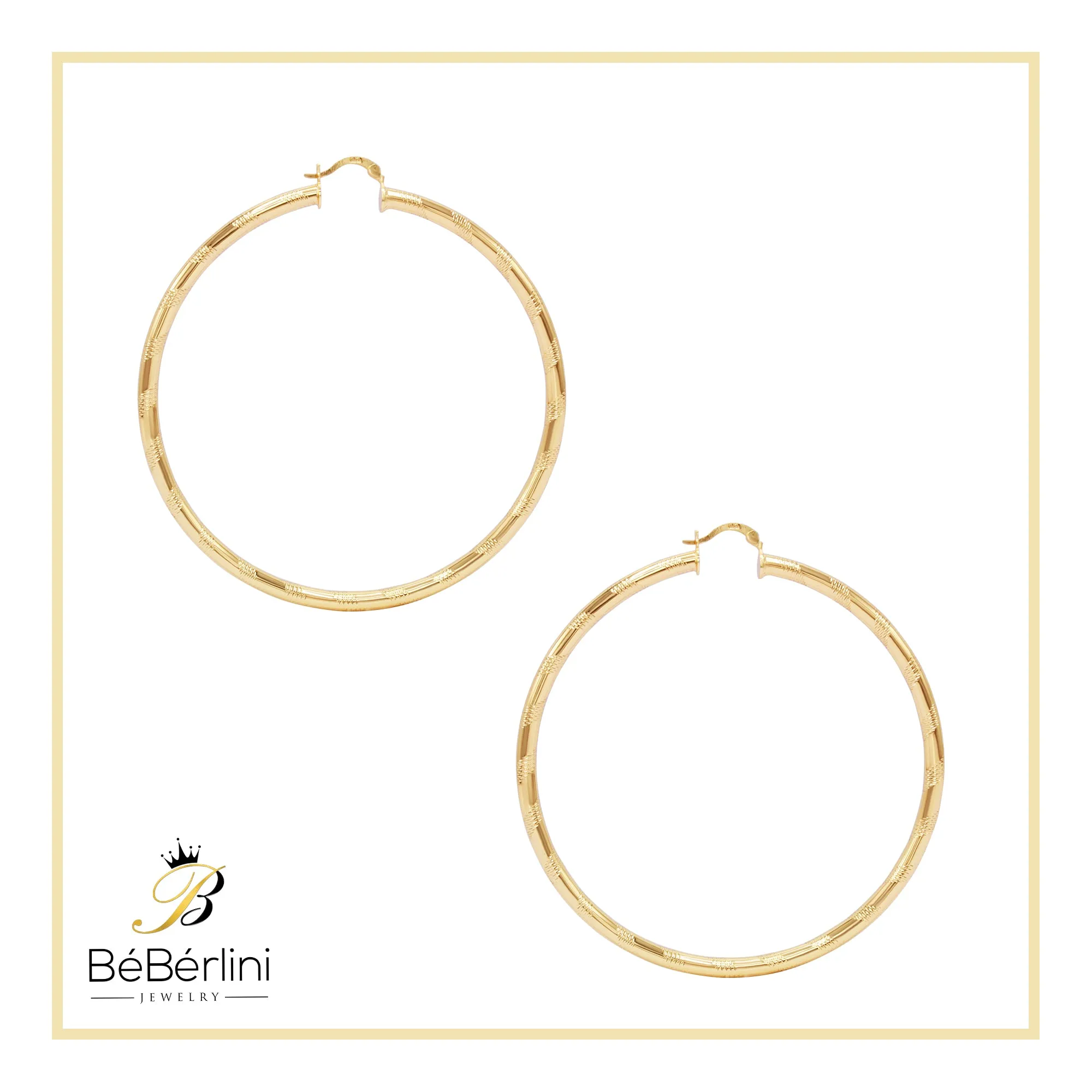 Slit Cut 14K Gold-Filled Hoop Earrings For Women 25 - 80 mm