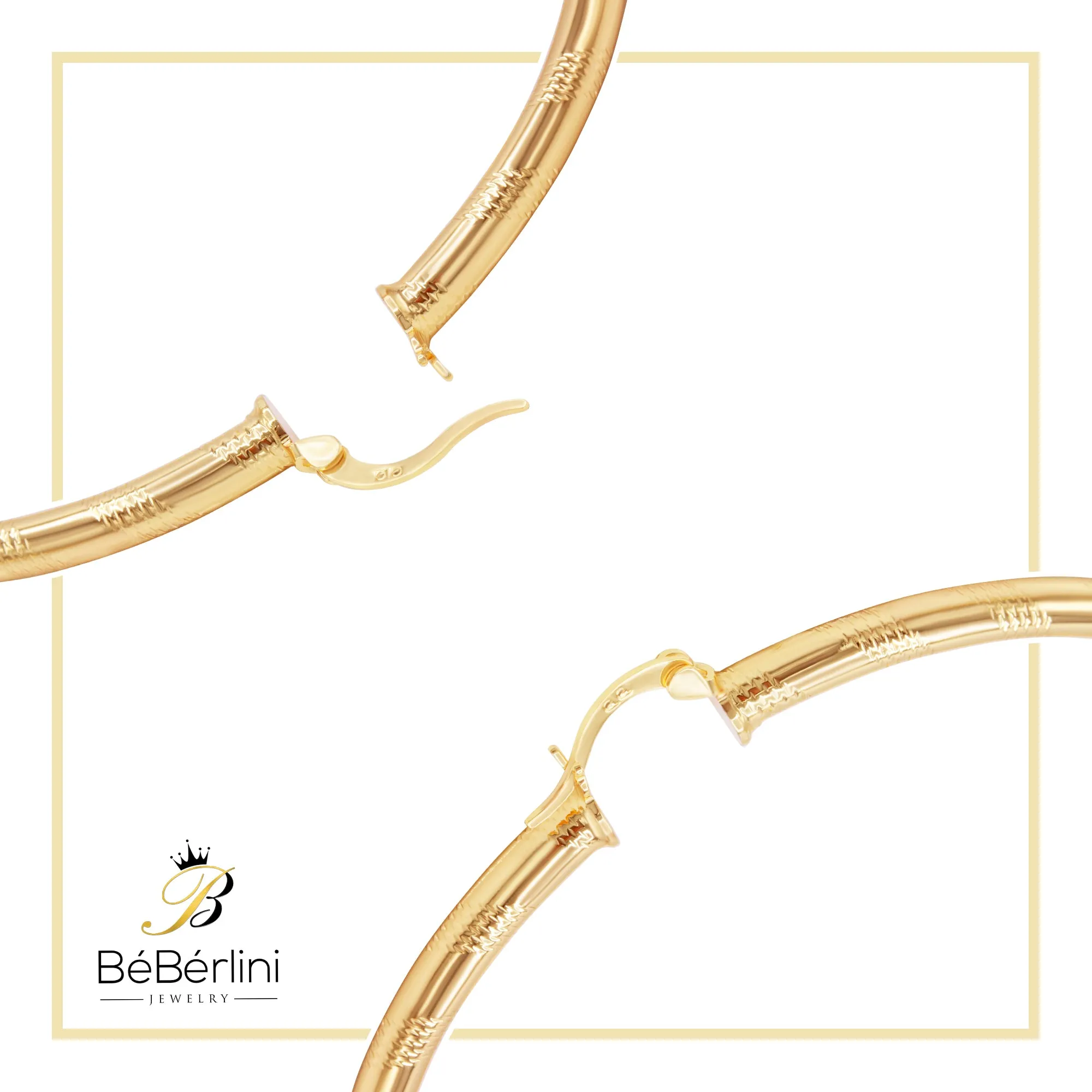 Slit Cut 14K Gold-Filled Hoop Earrings For Women 25 - 80 mm
