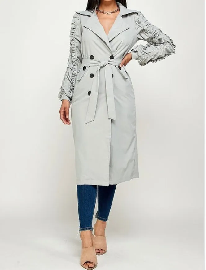 WOMEN INSTA LONG DOUBLE BREASTED COAT