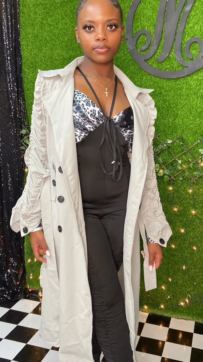 WOMEN INSTA LONG DOUBLE BREASTED COAT