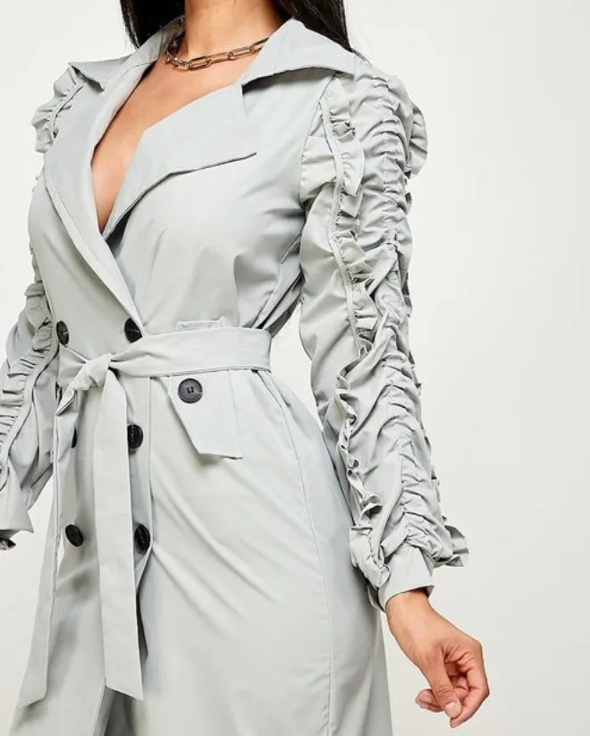 WOMEN INSTA LONG DOUBLE BREASTED COAT