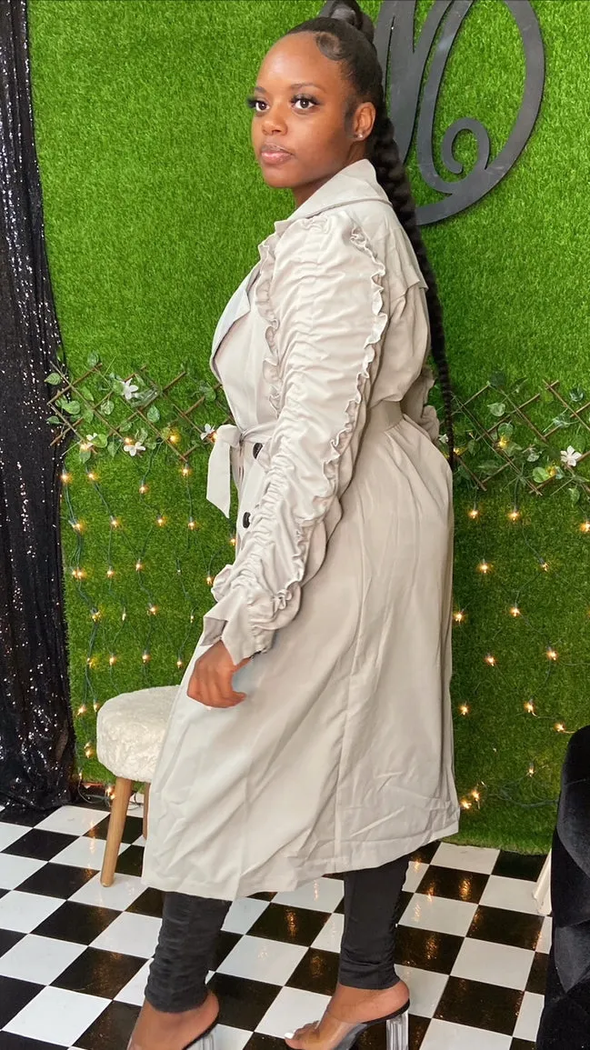 WOMEN INSTA LONG DOUBLE BREASTED COAT